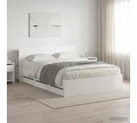 Estructura de cama vidaXL con espacio de almacenamiento y cabecero, color blanco, 150 x 200 cm