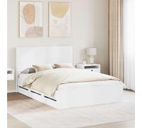 vidaXL Estructura de cama con almacenamiento y cabecero Blanco