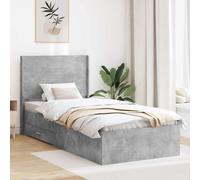 vidaXL Estructura de cama con almacenamiento y cabecero Gris Hormigón