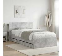 vidaXL Estructura de cama con almacenamiento y cabecero Gris Hormigón