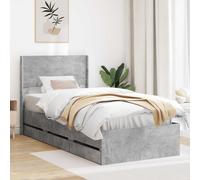 vidaXL Estructura de Cama con Almacenamiento y cabecero Gris Hormigón