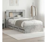 vidaXL Estructura de cama con almacenamiento y cabecero Gris Hormigón