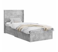 vidaXL Estructura de Cama con Almacenamiento y cabecero Gris Hormigón