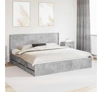 vidaXL Estructura de cama con almacenamiento y cabecero Gris Hormigón