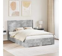 vidaXL Estructura de cama con almacenamiento y cabecero Gris Hormigón