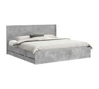 vidaXL Estructura de cama con almacenamiento y cabecero Gris Hormigón