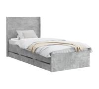 vidaXL Estructura de cama con almacenamiento y cabecero Gris Hormigón