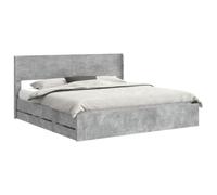 vidaXL Estructura de cama con almacenamiento y cabecero Gris Hormigón