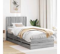 vidaXL Estructura de Cama con Almacenamiento y cabecero Gris Sonoma