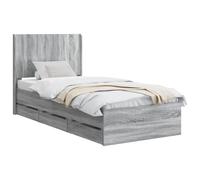 vidaXL Estructura de cama con almacenamiento y cabecero Gris Sonoma