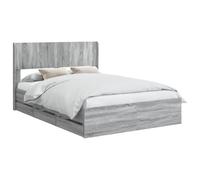 vidaXL Estructura de cama con cabecero y almacenamiento Gris Sonoma
