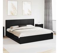 vidaXL Estructura de cama con almacenamiento y cabecero Negro