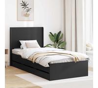 vidaXL Estructura de cama con almacenamiento y cabecero negro