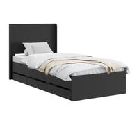 vidaXL Estructura de cama con almacenamiento y cabecero Negro