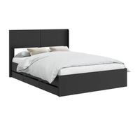 vidaXL Estructura de cama con almacenamiento y cabecero Negro