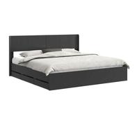 vidaXL Estructura de Cama con Almacenamiento y cabecero Negro, Esenciales para el Dormitorio, Marco de Cama Moderno, diseño Rectangular, Almacenamiento Compacto para Muebles