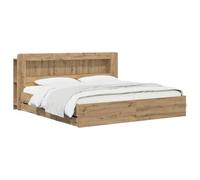 vidaXL Estructura de Cama con Almacenamiento y cabecero Roble Artisan