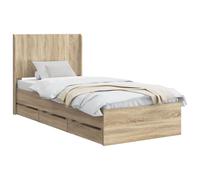 vidaXL Estructura de Cama con Almacenamiento y cabecero Roble Sonoma