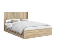 vidaXL Estructura de cama con almacenamiento y cabecero Roble Sonoma