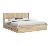 vidaXL Estructura de Cama con Almacenamiento y cabecero Roble Sonoma, Esenciales para el Dormitorio, Marco de Cama Moderno, diseño Rectangular, Almacenamiento Compacto para Muebles