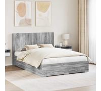 vidaXL Estructura de Cama con Almacenamiento y cabecero Sonoma Gris
