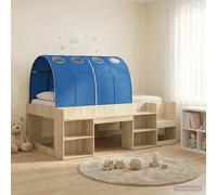 vidaXL Estructura de cama con barandas 3 uds. 90 x 200 cm Roble Sonoma y azul