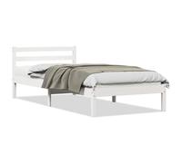 vidaXL Estructura de cama con cabecera 215,5×105,5×69,5 cm, madera sólida, diseño minimalista