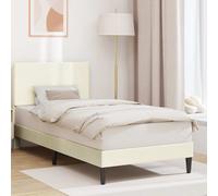 vidaXL Estructura de cama con cabecera Crema 90 x 190 cm Tela de Pana