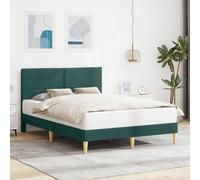 Estructura de cama con cabecero, color gris oscuro, 137 x 190 cm, tapizada
