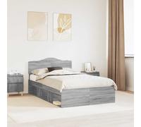 vidaXL Estructura de cama con cabecera Gris Sonoma 120 x 200 cm