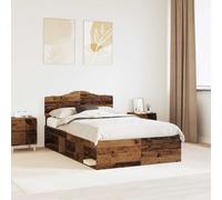 vidaXL Estructura de cama con cabecera Madera vieja 120 x 200 cm