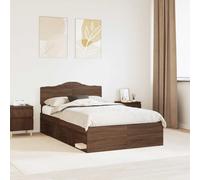 vidaXL Estructura de cama con cabecera Roble Marrón 120 x 200 cm