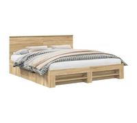 vidaXL Estructura de Cama con cabecera Roble Sonoma 180 x 200 cm, Dormitorio Moderno, Marco de Cama Elegante, Mueble Chic, Pieza Minimalista, Set de Lujo, Cama de diseñador