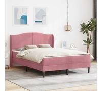 vidaXL Estructura de cama con cabecera Rosa 160 x 200 cm Terciopelo