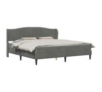 vidaXL Estructura de cama con cabecera Terciopelo Cama terciopelo moderna Multitalla Gris Oscuro / 180 x 200 cm 180 x 200 cm