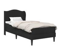 vidaXL Estructura de cama con cabecera Terciopelo Cama terciopelo moderna Multitalla Negro / 90 x 190 cm 90 x 190 cm