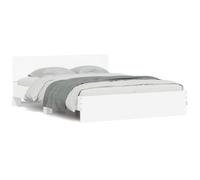 vidaXL Estructura de cama con cabecero blanca 150x200 cm - Cama de matrimonio
