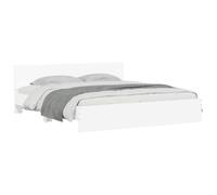 vidaXL Estructura de Cama con cabecero Blanca 160x200 cm, Cama, Cama de Matrimonio, Muebles de Dormitorio, Cama Doble, somier, Cama de Invitados