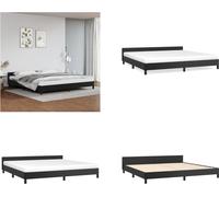 vidaXL Estructura de cama con cabecero, color , 200x200 cm, tapizada en cuero sintético. Estructura de cama con cabecero. Estructuras de cama con cabecero. Cama. Muebles de dormitorio