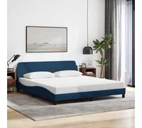 vidaXL Estructura de cama con cabecero Dover tela azul 180x200cm