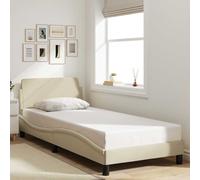 vidaXL Estructura de cama con cabecero Dover tela crema 80x200cm