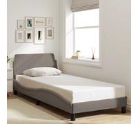 vidaXL Estructura de cama con cabecero Dover tela taupe 90x200cm