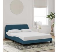 vidaXL Estructura de cama con cabecero Dover terciopelo azul 140x200 cm