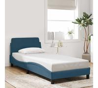 vidaXL Estructura de cama con cabecero Dover terciopelo azul 90x190 cm