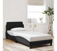 vidaXL Estructura de cama con cabecero Dover terciopelo negro 80x200 cm