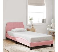 vidaXL Estructura de cama con cabecero Dover terciopelo rosa 90x200 cm