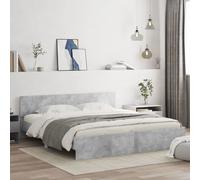 vidaXL Estructura de cama con cabecero gris hormigón 200x200cm