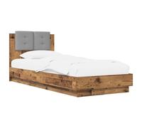 vidaXL Estructura de Cama con cabecero Madera Envejecida 80 x 200 cm,