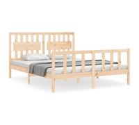 vidaXL Estructura de cama con cabecero madera maciza 160x200 cm