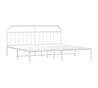 vidaXL Estructura de Cama con cabecero Metal Blanca 200x200 cm, armazón de Cama, Cama, Estructura de Cama de Metal, Marco de Cama